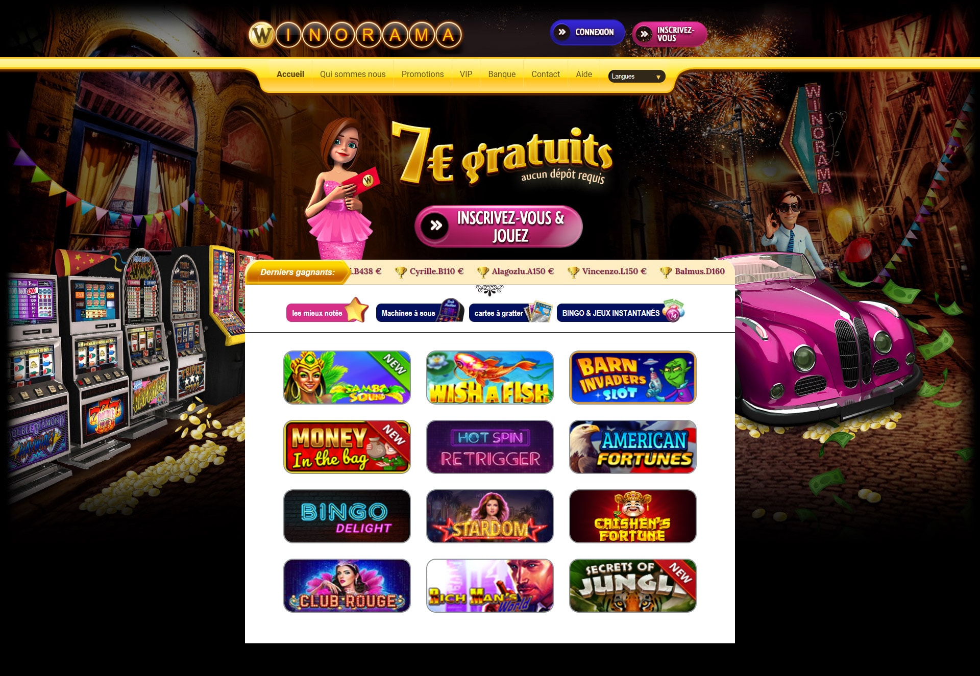 Winorama Casino - 7 Euro (of 70 spins) gratis! - WinoramaCasino.be